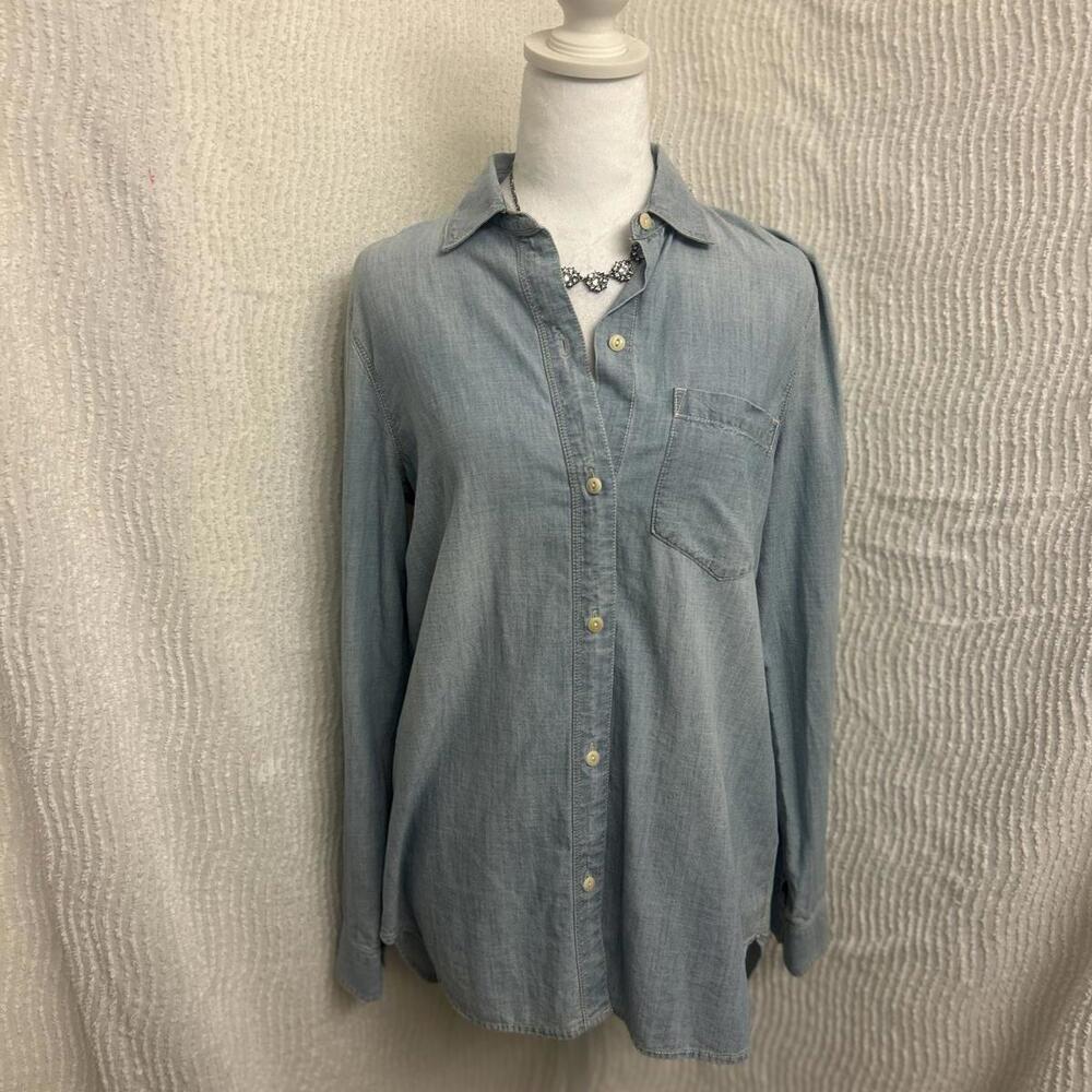 Madewell Classic Denim Button Down Shirt Women’s S NWT Oversized 100% Cotton
